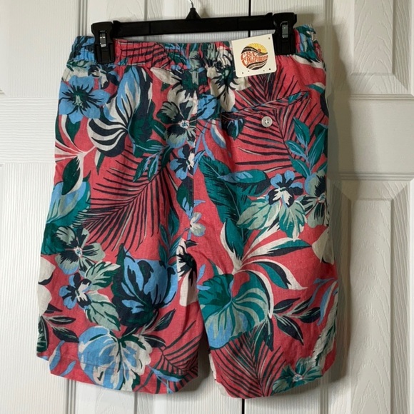 C&C California Floral Tropical Linen Shorts Pull On Drawstring Size S - Picture 8 of 12